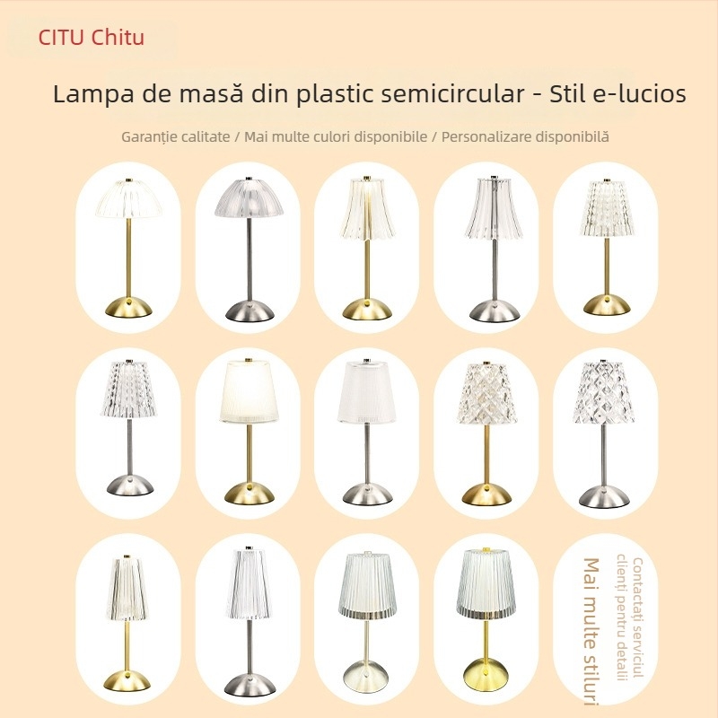 Lampă de birou, model semicerc, din metal artistic, personalizabilă, lampă pentru noptieră de dormitor