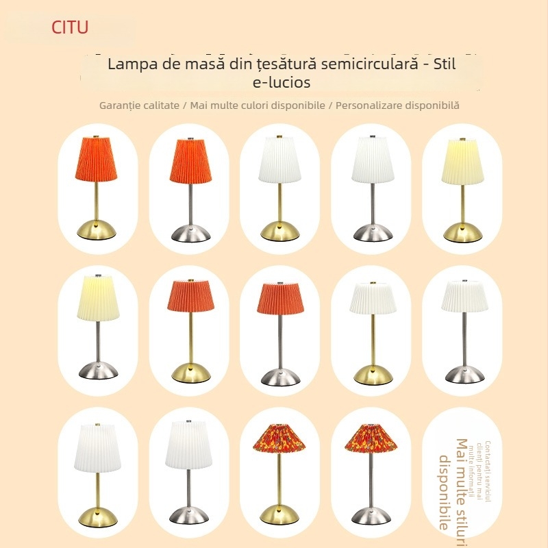 Lampă de birou, model semicerc, din metal artistic, personalizabilă, lampă pentru noptieră de dormitor