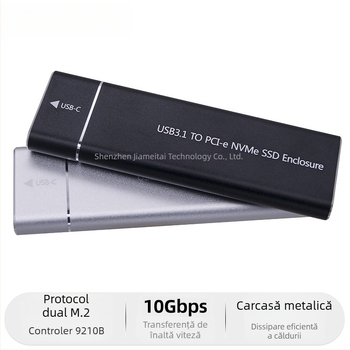 Nothing MCA3512 USB 3.1 Type-C la M.2 NVMe/NGFF Carcasă externă SSD Gen2, NVMe/AHCI dual protocol, până la 4 TB, 10 Gbps