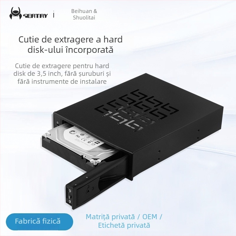 Raft de extragere pentru hard disk – montaj fără șuruburi și fără unelte, construcție metalică, model HDD314, Shuolitai SEATAY