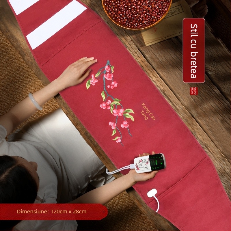 Compresie cu fasole roșie, formă cubică, pentru terapie corporală – încălzire electrică, 100W, 220V/50Hz, interval de temperatură 30–80°C, 10 niveluri de control, material din in, CCC certificat