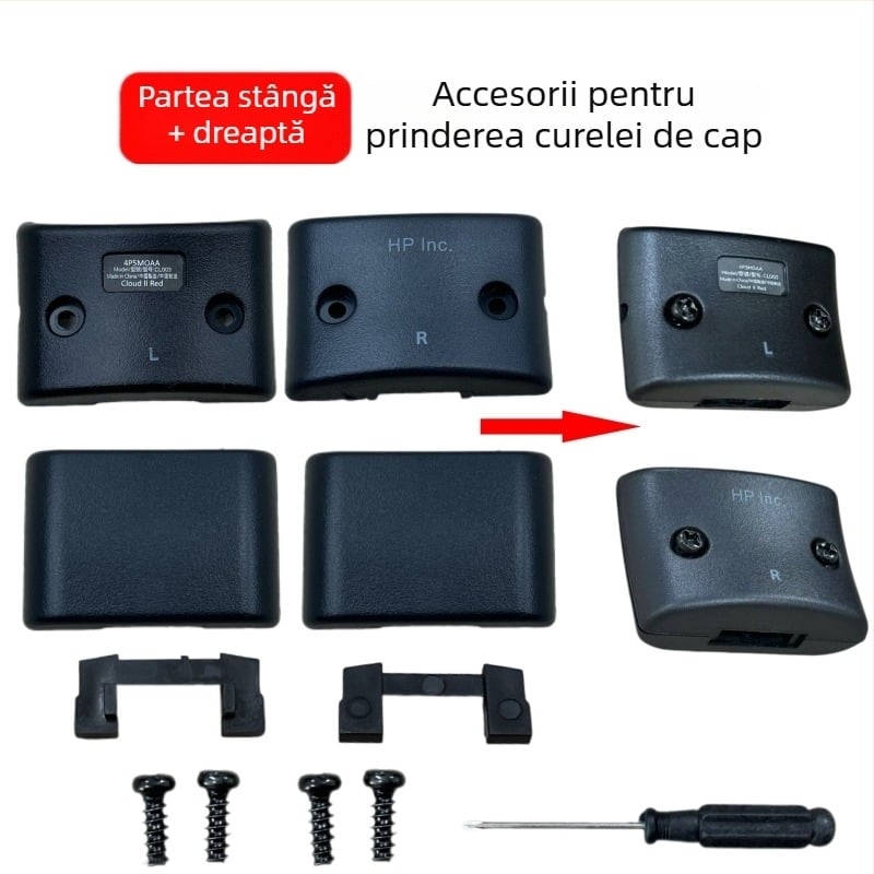 Accesorii pentru catarama benzi de cap Kingston HyperX Hurricane 2 Tomahawk Alpha Storm — compatibile cu Hurricane 2 Tomahawk Alpha Storm; montaj ușor; personalizare după model