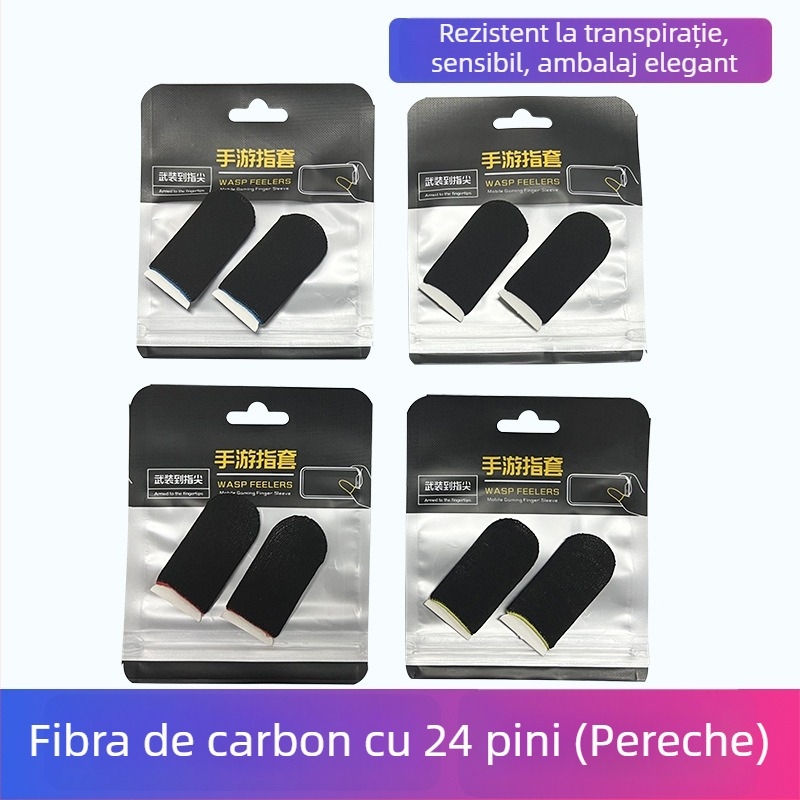 Mănușă deget pentru jocuri pe ecran tactil – fibre de carbon, fibre de cupru și fibre metalice, ultra-subțire, 10 g, logo imprimat, personalizare disponibilă