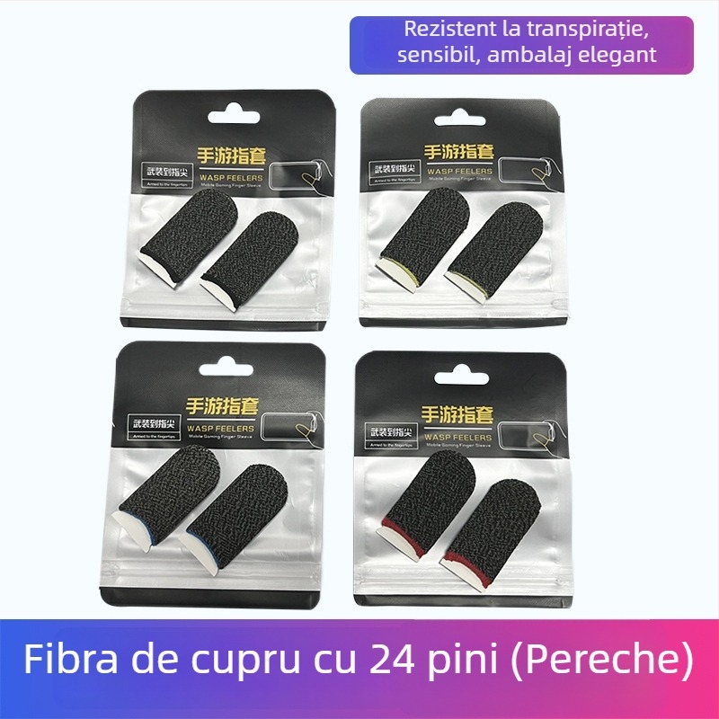 Mănușă deget pentru jocuri pe ecran tactil – fibre de carbon, fibre de cupru și fibre metalice, ultra-subțire, 10 g, logo imprimat, personalizare disponibilă