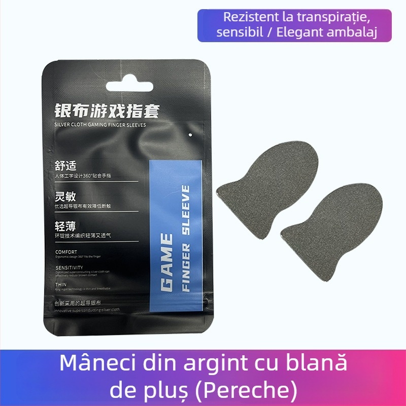 Mănușă deget pentru jocuri pe ecran tactil – fibre de carbon, fibre de cupru și fibre metalice, ultra-subțire, 10 g, logo imprimat, personalizare disponibilă