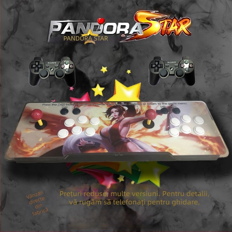 3D Pandora Moonlight Treasure Box – memorie 16GB, software original, sistem de operare A7, compatibil PS3, arcade de luptă cu joystick dublu