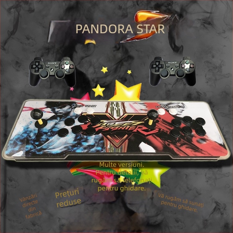 3D Pandora Moonlight Treasure Box – memorie 16GB, software original, sistem de operare A7, compatibil PS3, arcade de luptă cu joystick dublu