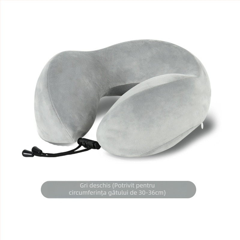 Perne U‑shape din spumă cu memorie, pentru călătorii, cu husă din velur Crystal, pentru adulți