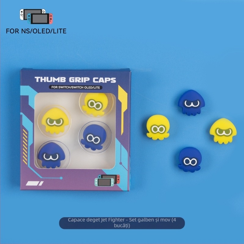 Capace din silicon pentru joystick Nintendo Switch, model U-P5-TG-TH-BW-SP, pentru consola Switch, ambalare blister