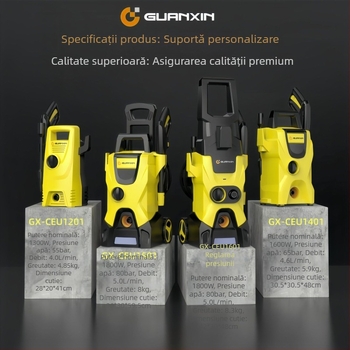 Spălător cu presiune vertical 220V, 1800W, cu perie - corp PP, motor AC, presiune maximă 65 bar, debit 4-8 L/min