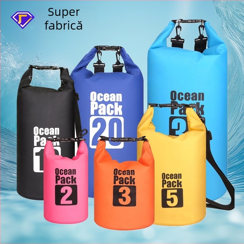 Geantă PVC impermeabilă pentru drumeții pe râu și rafting, geantă uscată de umăr cu curele simple sau duble