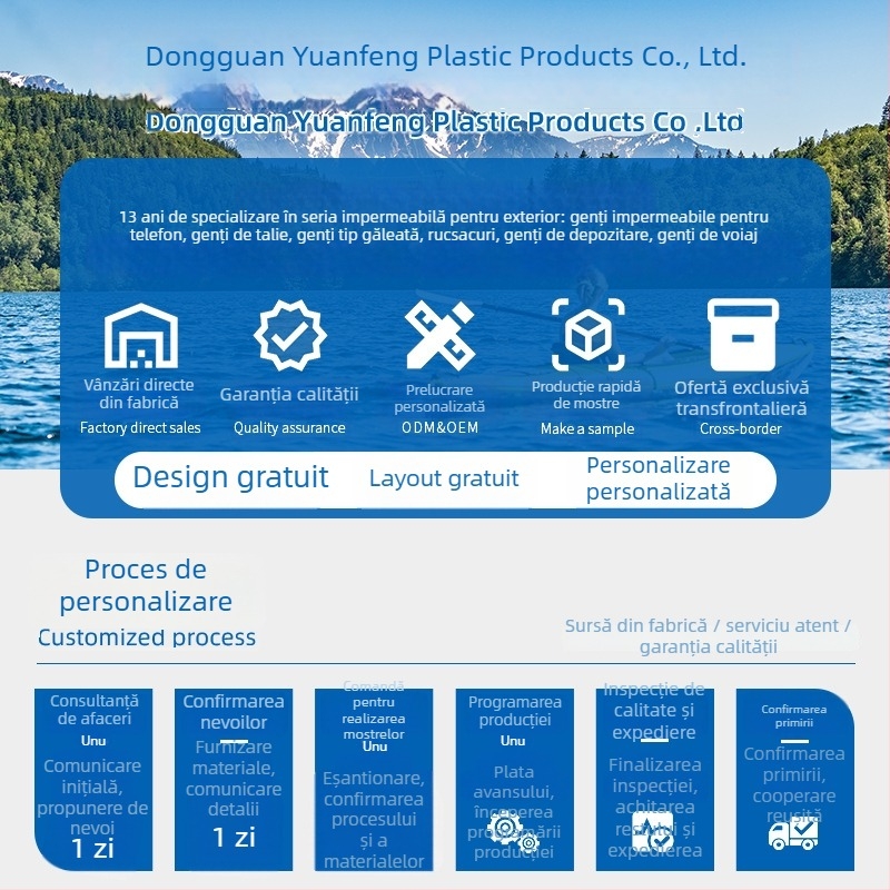 Geantă PVC impermeabilă pentru drumeții pe râu și rafting, geantă uscată de umăr cu curele simple sau duble