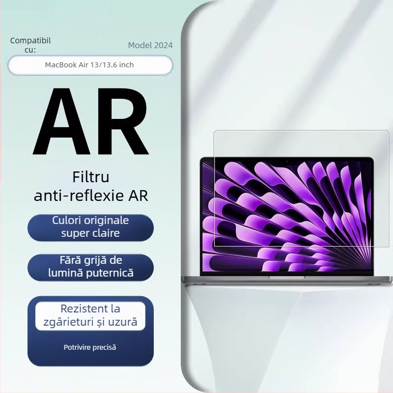 Film protector ecran MacBook cu acoperire anti-reflexie, claritate HD, acoperire electroplating, compatibil cu MacBook Air și Pro