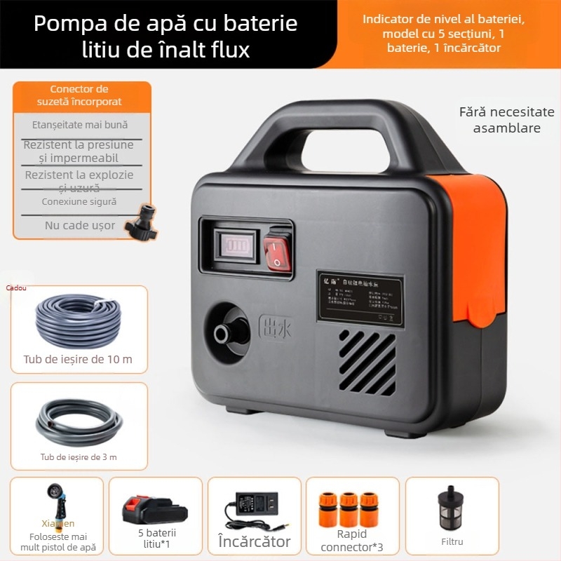 Pompa de irigare reîncărcabilă cu duză de pulverizare - Material PP - Brand Heni - pentru spații verzi publice, grădină și horticultură