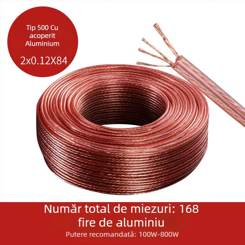 Cablu difuzoare Hongxin – nucleu de cupru, aluminiu cu acoperire de cupru, izolație PVC, destinat audio-video