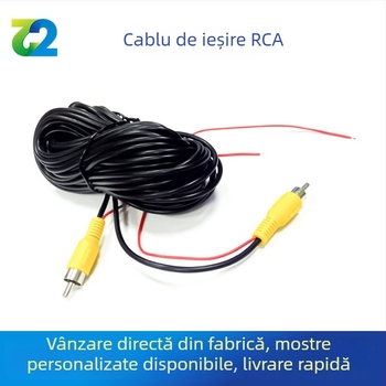 Cablu de extindere video pentru mașină cu sunet și cameră de mers înapoi, înveliș PVC, certificat RoHS, brand Two or two, compatibil cu audio și video.
