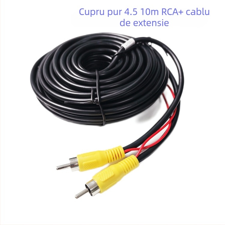 Cablu de extindere video pentru mașină cu sunet și cameră de mers înapoi, înveliș PVC, certificat RoHS, brand Two or two, compatibil cu audio și video.