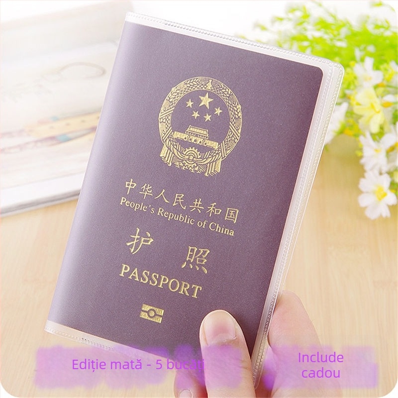 Husa de protecție pentru pașaport, PU material, pliabil, stil japonez