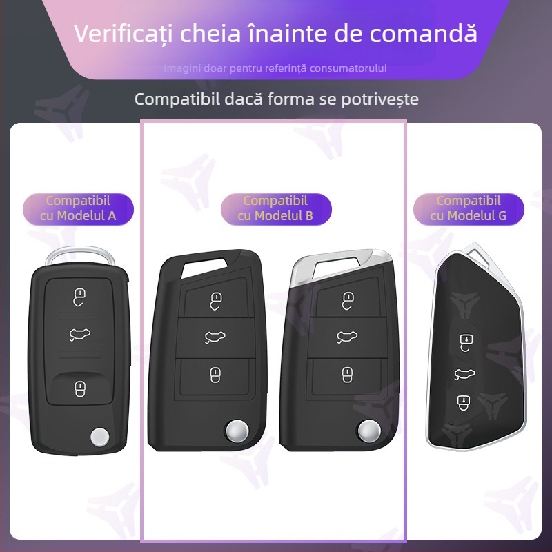Yi Hangcheng husă cheie TPU pentru Volkswagen – stil desen animat, compatibil cu Sagitar, Bora, Polo, Lavida, Tiguan L, T-Roc, Golf 7