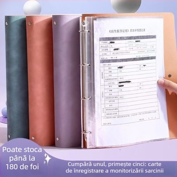 Carte de stocare a înregistrărilor de sarcină din piele, model Sleeping Baby Storage Book; 120 de pagini; grosime 1.5; grosime material 0.2; imprimare siglă disponibilă