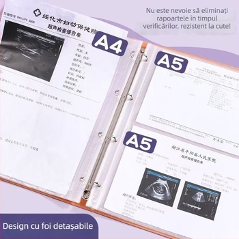 Carte de stocare a înregistrărilor de sarcină din piele, model Sleeping Baby Storage Book; 120 de pagini; grosime 1.5; grosime material 0.2; imprimare siglă disponibilă