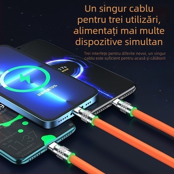 Cablu de date pentru Power Bank 120W încărcare rapidă, compatibil Apple, Huawei, Oppo, Xiaomi, Vivo