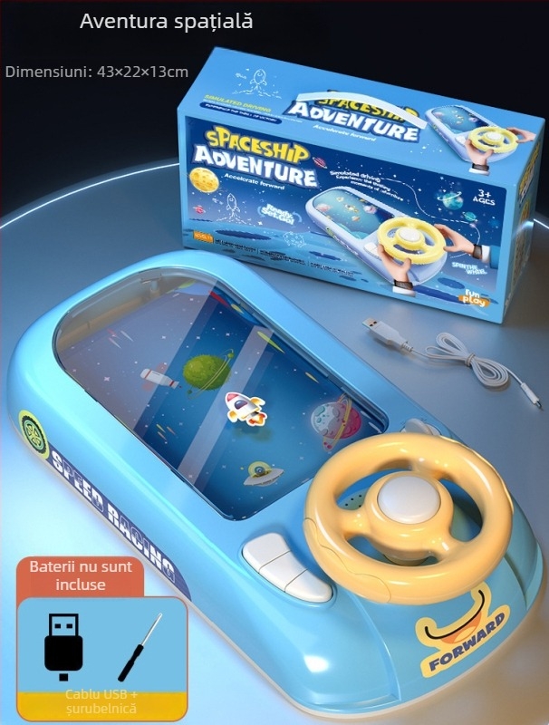 Volan de conducere pentru joc de mașină – jucărie educativă interactivă din plastic pentru copii 4–6 ani