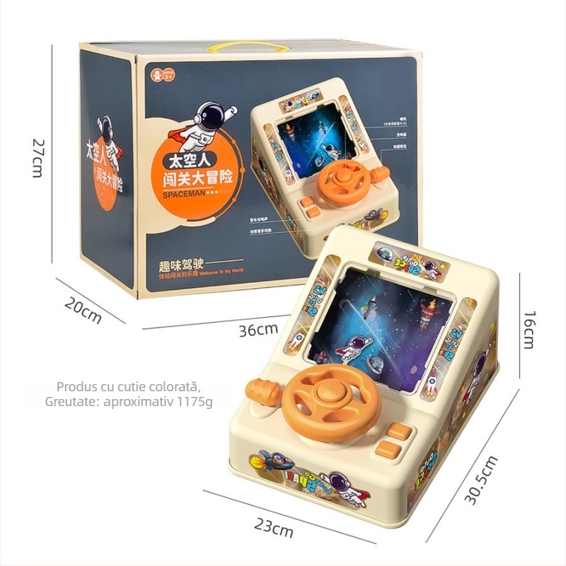 Volan de conducere pentru joc de mașină – jucărie educativă interactivă din plastic pentru copii 4–6 ani