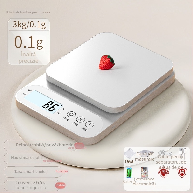Cântar de bucătărie electronic, cu înaltă precizie pentru coacere și alimente, model 100