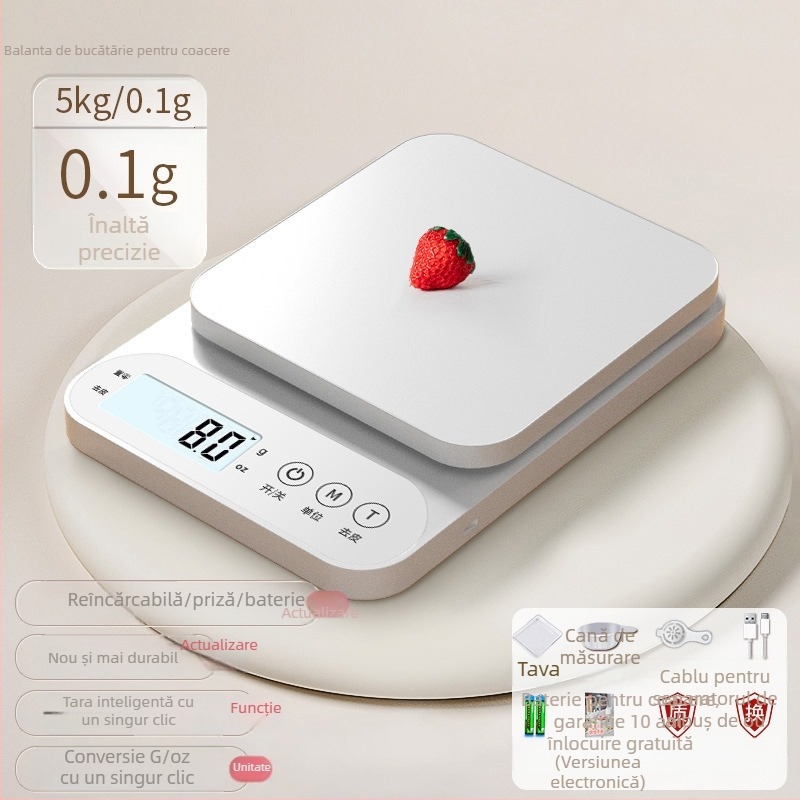 Cântar de bucătărie electronic, cu înaltă precizie pentru coacere și alimente, model 100