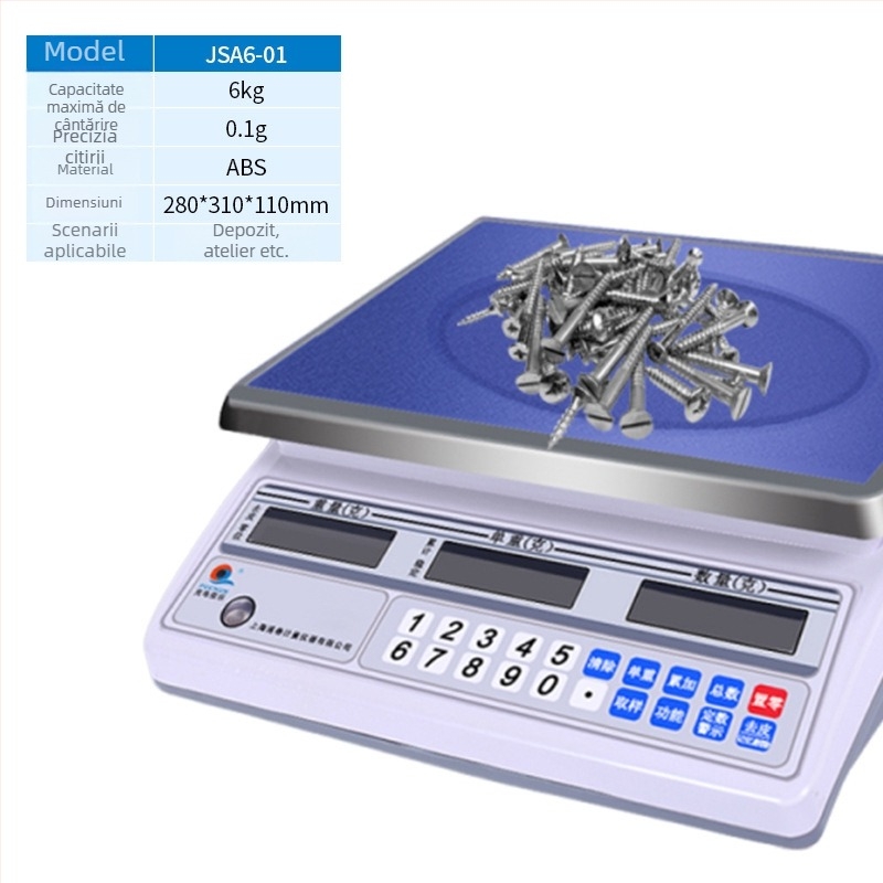 Pu Chun Jsa Series cântar electronic industrial – înaltă precizie la cântărire și numărare, capacitate 30 kg, alimentare reîncărcabilă sau conectare la priză