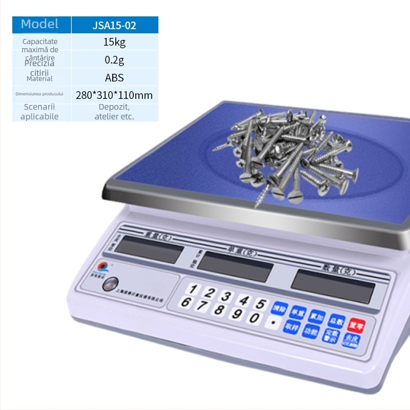 Pu Chun Jsa Series cântar electronic industrial – înaltă precizie la cântărire și numărare, capacitate 30 kg, alimentare reîncărcabilă sau conectare la priză