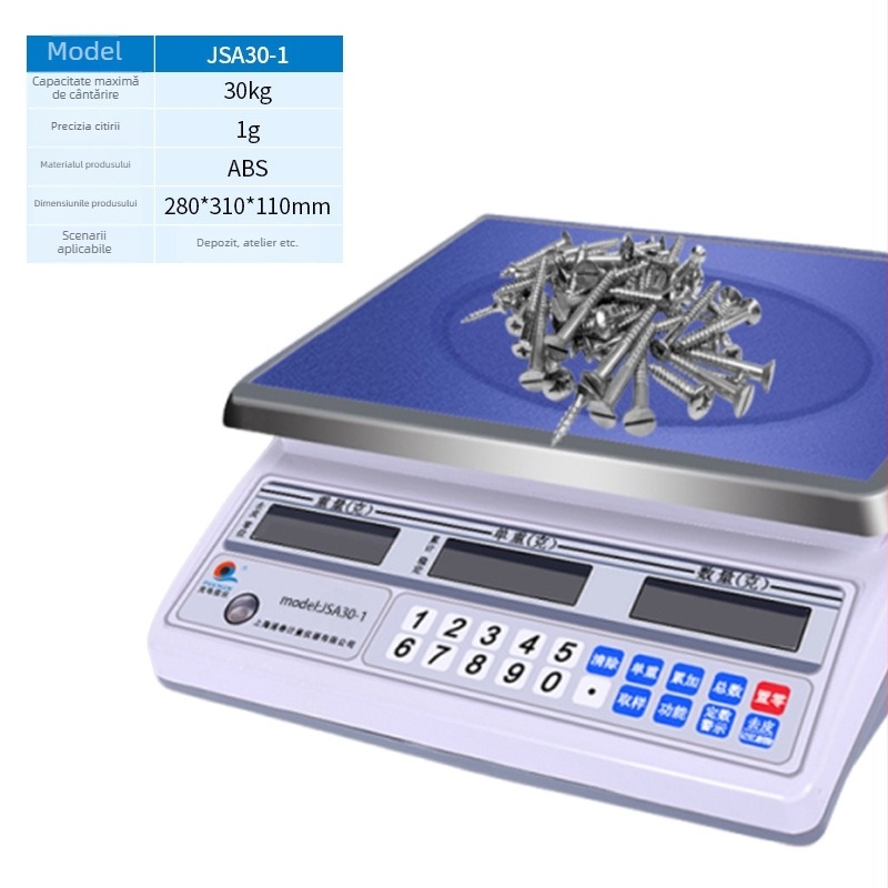Pu Chun Jsa Series cântar electronic industrial – înaltă precizie la cântărire și numărare, capacitate 30 kg, alimentare reîncărcabilă sau conectare la priză