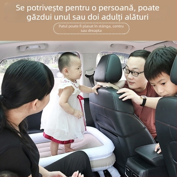 Pat gonflabil pentru copii, pentru mașină și casă, MT1115, PVC, pliabil, încărcătură maximă 50 kg, umflare manuală