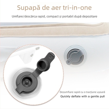 Pat gonflabil pentru copii, pentru mașină și casă, MT1115, PVC, pliabil, încărcătură maximă 50 kg, umflare manuală