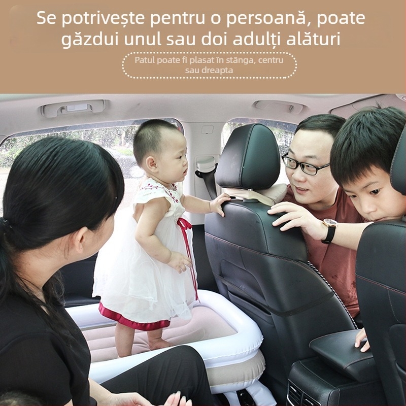 Pat gonflabil pentru copii, pentru mașină și casă, MT1115, PVC, pliabil, încărcătură maximă 50 kg, umflare manuală