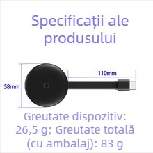 Proiector wireless pentru telefon către TV, HDMI, 1080p, RK3036 A210, 128MB RAM, oglindire a ecranului