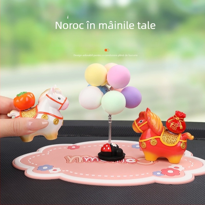 Ornament auto Little Pony Fufu – balon decor pentru bord, rășină modernă (Material: Rășină; Stil: Modern; Brand: Quang viet; Funcție: Decorare; Cod: 001)