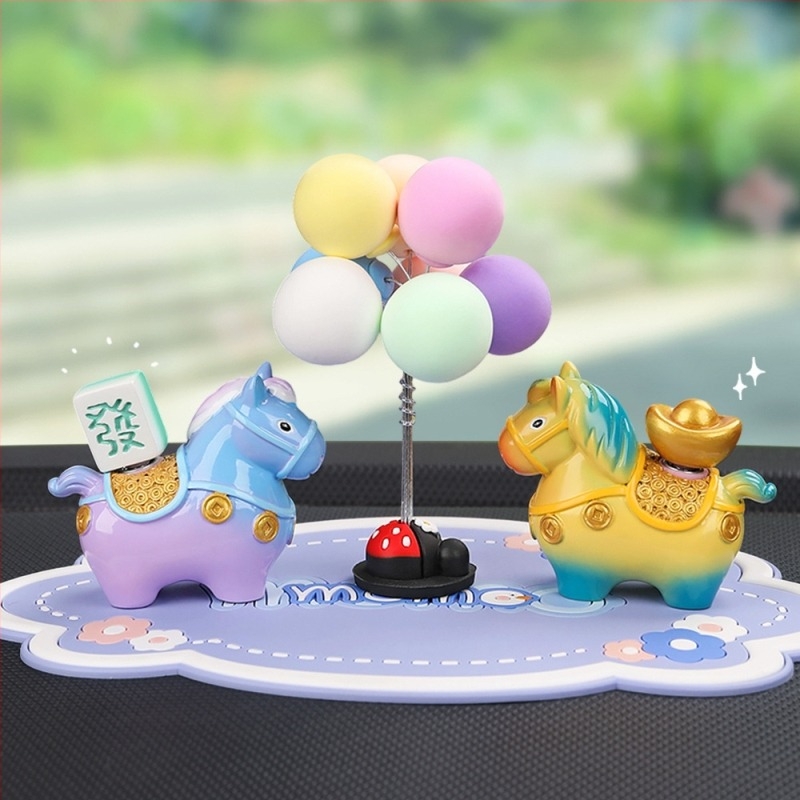 Ornament auto Little Pony Fufu – balon decor pentru bord, rășină modernă (Material: Rășină; Stil: Modern; Brand: Quang viet; Funcție: Decorare; Cod: 001)