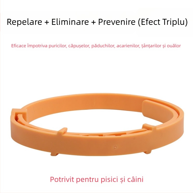 Colier antiparazitar pentru animale de companie – pentru câini și pisici, protecție împotriva puricilor, căpușelor și acarilor; repelent pentru insecte și țânțari
