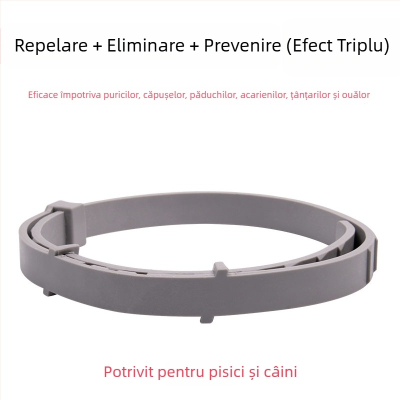 Colier antiparazitar pentru animale de companie – pentru câini și pisici, protecție împotriva puricilor, căpușelor și acarilor; repelent pentru insecte și țânțari