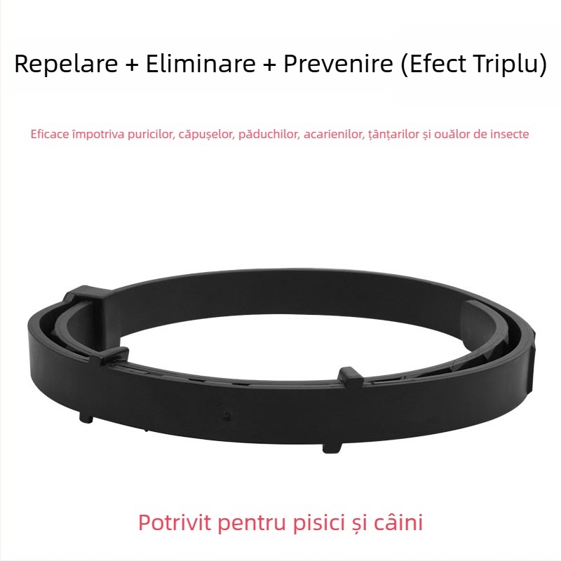 Colier antiparazitar pentru animale de companie – pentru câini și pisici, protecție împotriva puricilor, căpușelor și acarilor; repelent pentru insecte și țânțari