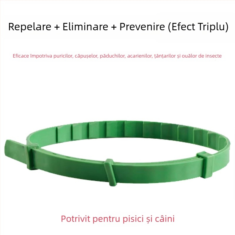 Colier antiparazitar pentru animale de companie – pentru câini și pisici, protecție împotriva puricilor, căpușelor și acarilor; repelent pentru insecte și țânțari