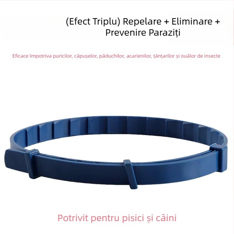 Colier antiparazitar pentru animale de companie – pentru câini și pisici, protecție împotriva puricilor, căpușelor și acarilor; repelent pentru insecte și țânțari
