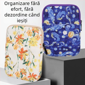 Husă nouă pentru tabletă de 7 inchi, din pânză, cu căptușeală interioară, capac de protecție, geantă de depozitare 3C și pachet de alimentare