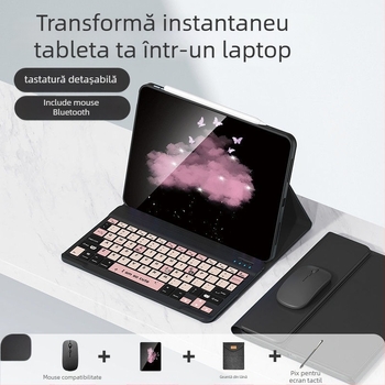 Husă protecție cu tastatură pentru Apple iPad Pro 11, tastatură numerică de 11 taste, Bluetooth, design desen animat