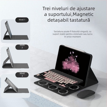 Husă protecție cu tastatură pentru Apple iPad Pro 11, tastatură numerică de 11 taste, Bluetooth, design desen animat