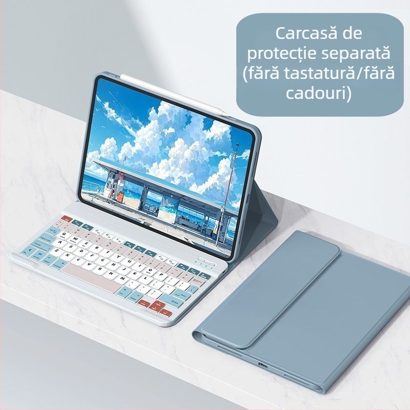 Husă protecție cu tastatură pentru Apple iPad Pro 11, tastatură numerică de 11 taste, Bluetooth, design desen animat