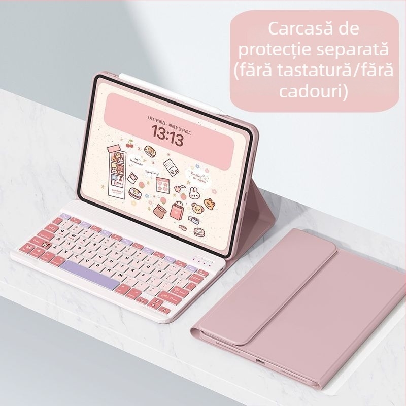 Husă protecție cu tastatură pentru Apple iPad Pro 11, tastatură numerică de 11 taste, Bluetooth, design desen animat