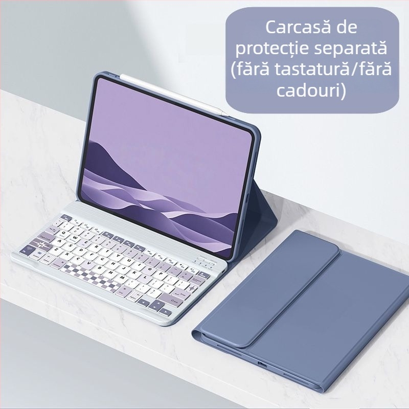 Husă protecție cu tastatură pentru Apple iPad Pro 11, tastatură numerică de 11 taste, Bluetooth, design desen animat